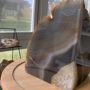 CRYSTAL banded agate bookend #2
